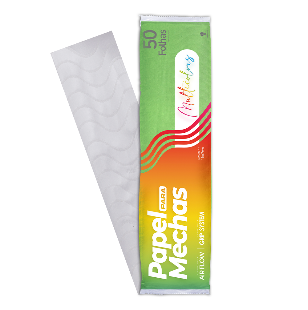 Papel para mechas - multicolors highlights paper 11*47 - 50 sheets green